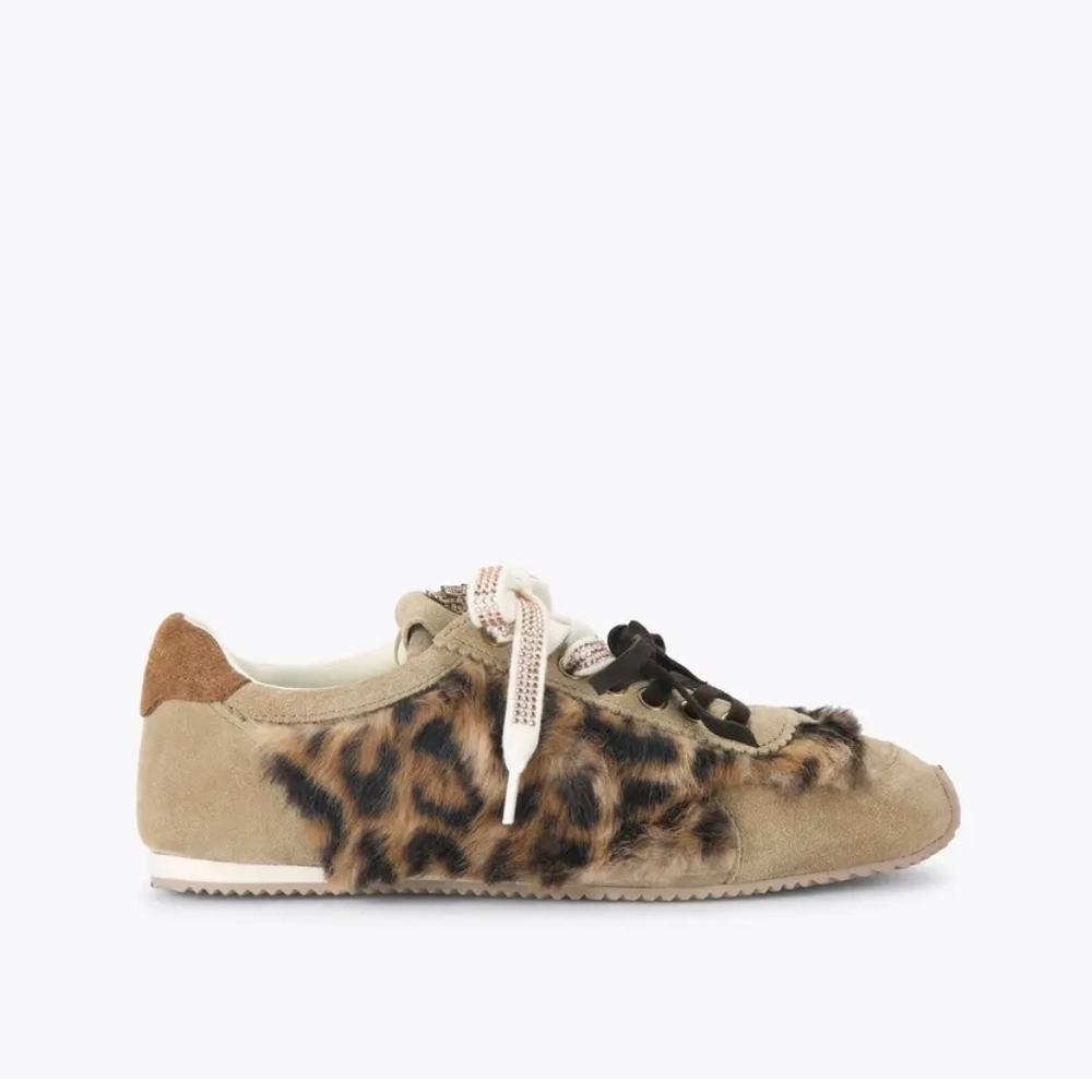 Kurt Geiger Islington Fur Leopard Sneakers Size US 6.5